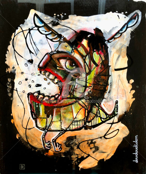 Peinture intitulée "Teratocoptère" par Loic Tarin (Doudoudidon), Œuvre d'art originale, Acrylique