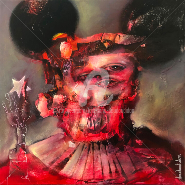 Картина под названием "American clown" - Loic Tarin (Doudoudidon), Подлинное произведение искусства, Акрил