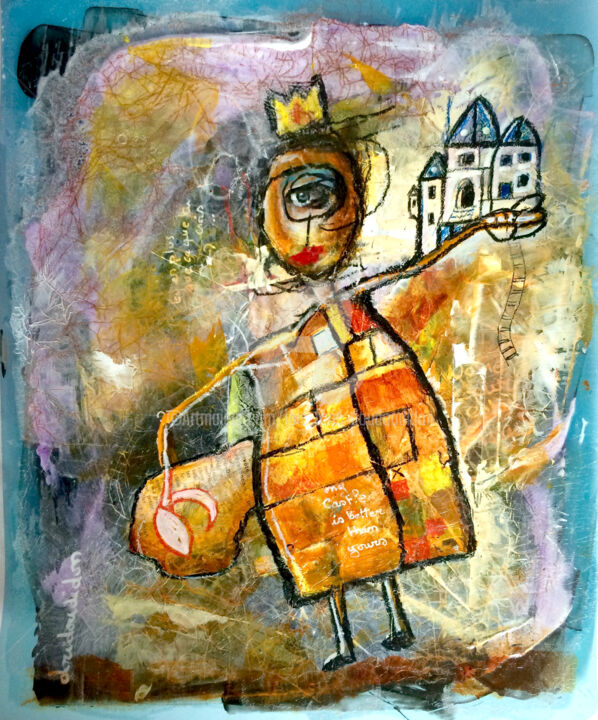 Painting titled "my castle is better…" by Loic Tarin (Doudoudidon), Original Artwork, Acrylic