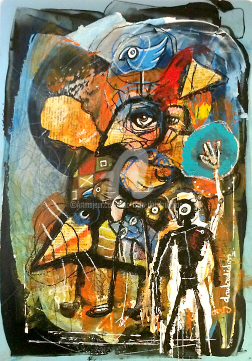 Pintura titulada "Darwinistic - Doudo…" por Loic Tarin (Doudoudidon), Obra de arte original, Acrílico