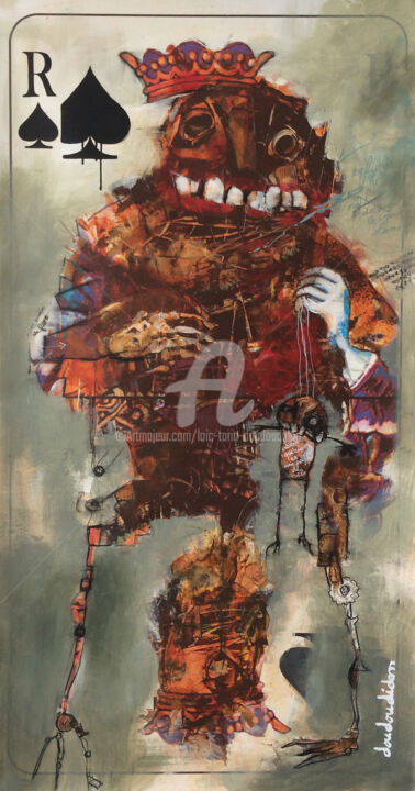 Peinture intitulée "Roi de pique geant…" par Loic Tarin (Doudoudidon), Œuvre d'art originale, Acrylique