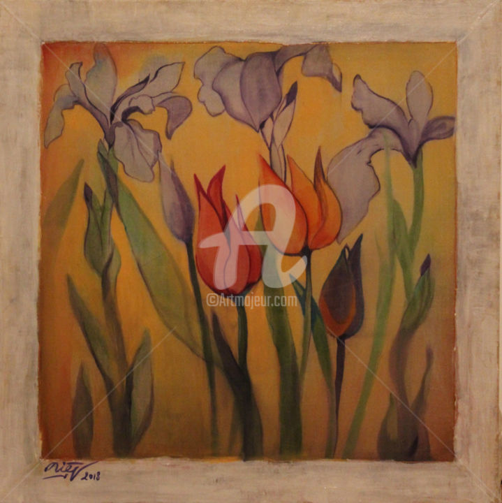 Painting titled "In garden" by Loi Hong Diep, Original Art, Watercolor