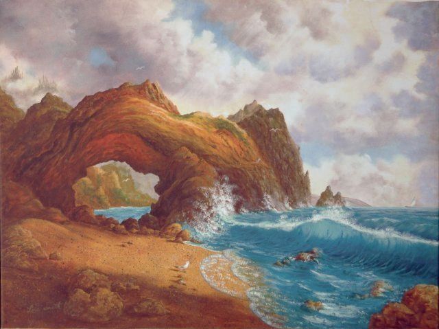 Pittura intitolato "Ocean Rock" da Lois Smith, Opera d'arte originale, Olio