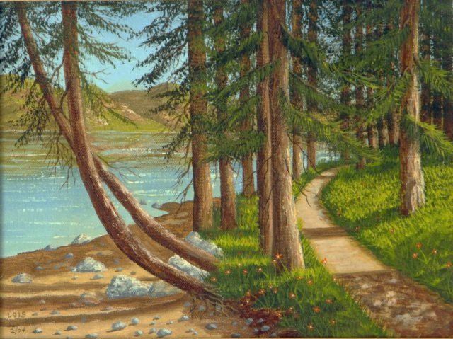 Pintura intitulada "The Path #3" por Lois Smith, Obras de arte originais, Óleo