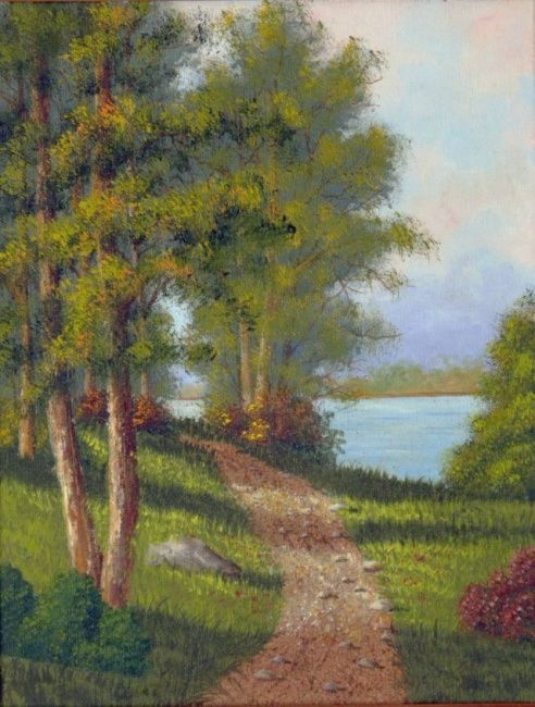 Pintura intitulada "The Path #5" por Lois Smith, Obras de arte originais, Óleo