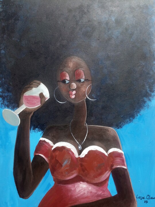 Ζωγραφική με τίτλο "Life enjoyment seri…" από Loje Oluwaseun Loje, Αυθεντικά έργα τέχνης, Ακρυλικό