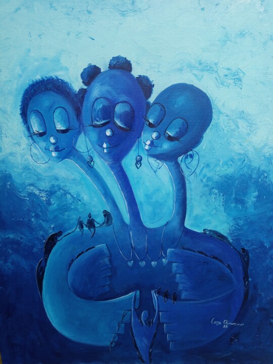 Malarstwo zatytułowany „Togetherness series…” autorstwa Loje Oluwaseun Loje, Oryginalna praca, Akryl