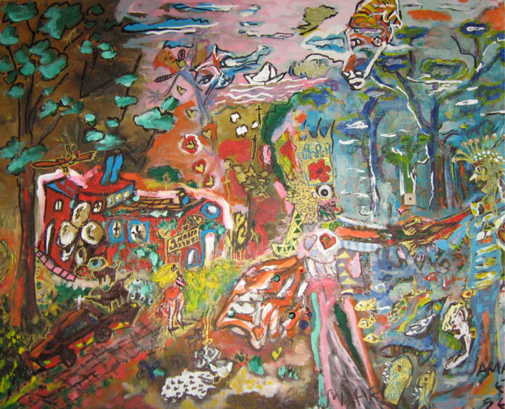 Pintura intitulada "encontro" por Lola Bye, Obras de arte originais