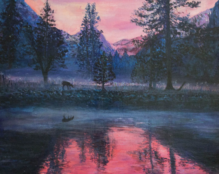Painting titled "Sunrise" by Suriko, Original Artwork, Acrylic