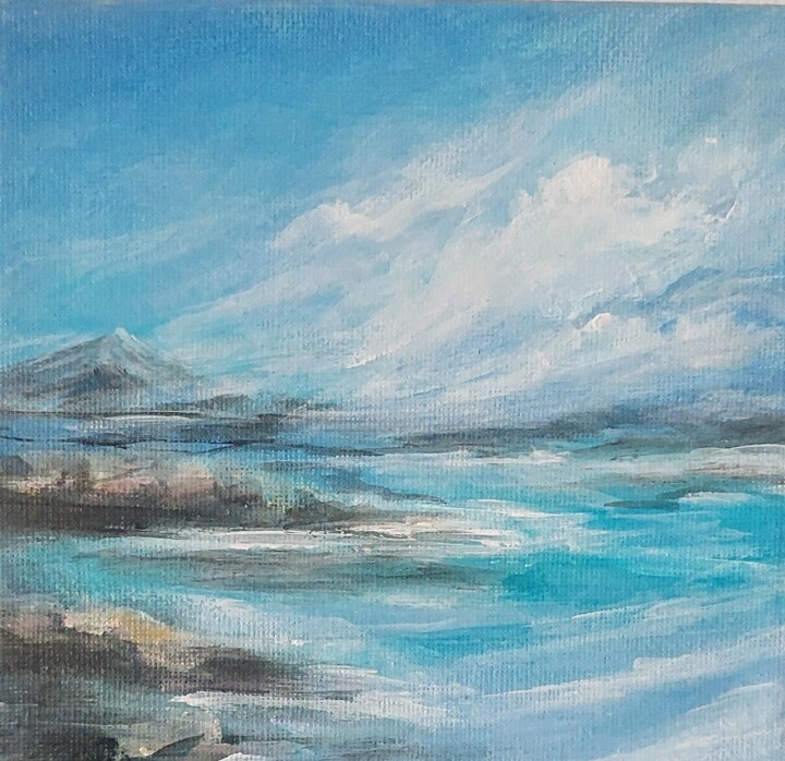 Peinture intitulée "Summer Beach Artwor…" par Olga Tsyhypko, Œuvre d'art originale, Acrylique Monté sur Châssis en bois