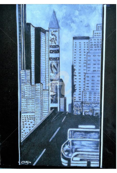 Painting titled "New York" by Lola Design59, Original Artwork, Acrylic