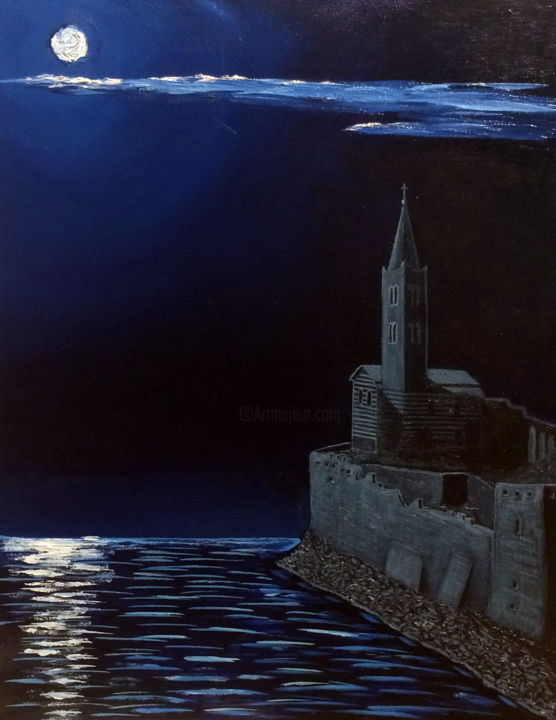 Peinture intitulée "Porto Venere." par Alex Titenkov, Œuvre d'art originale, Huile