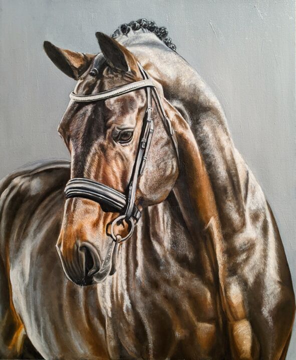 Painting titled "Horse" by Nick Kozyrev, Original Artwork, Oil