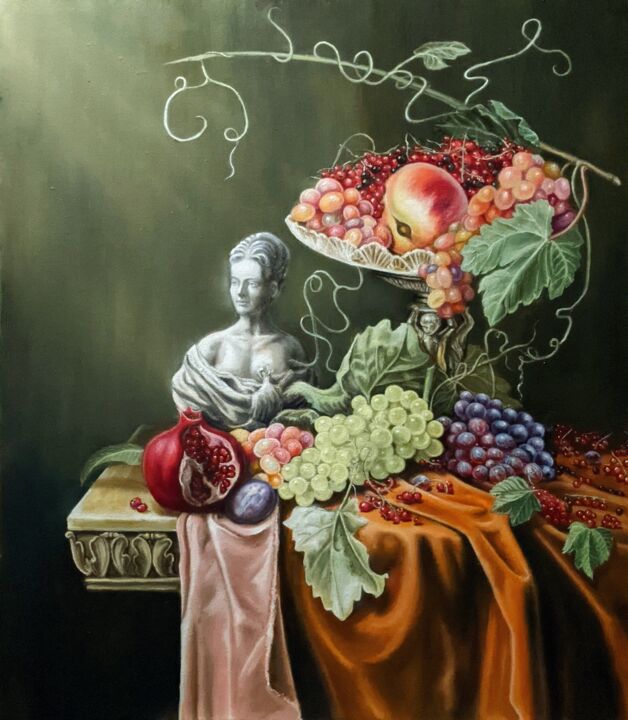 Painting titled "Still life with sta…" by Nick Kozyrev, Original Artwork, Oil