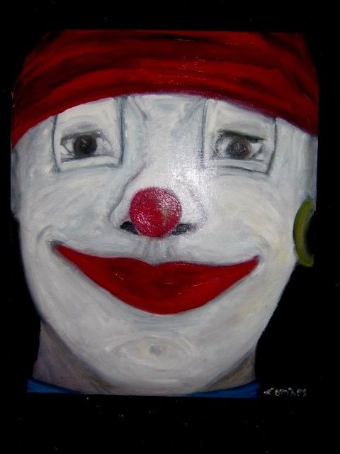 Painting titled "clown" by Loma, Original Artwork