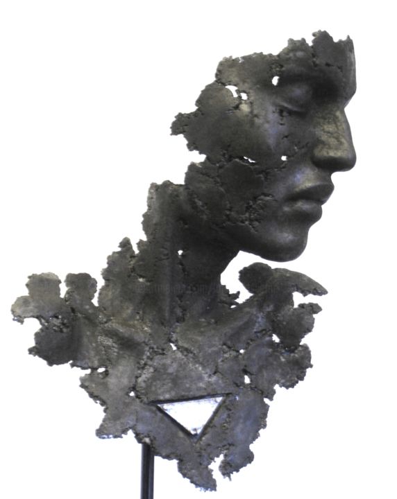 Sculpture intitulée "so long" par Jean-Yves Verne, Œuvre d'art originale, Ciment Monté sur Métal