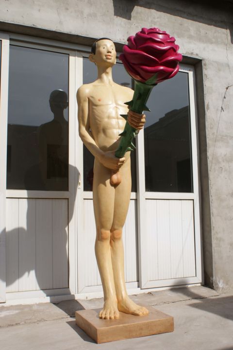 Скульптура под названием "love" - Jilong Chen, Подлинное произведение искусства