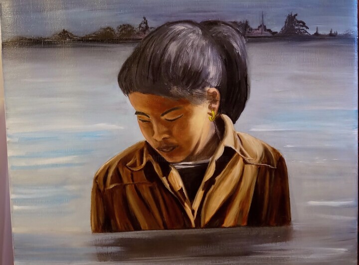 Peinture intitulée "Jeune Birmane - You…" par Lonicera, Œuvre d'art originale, Huile