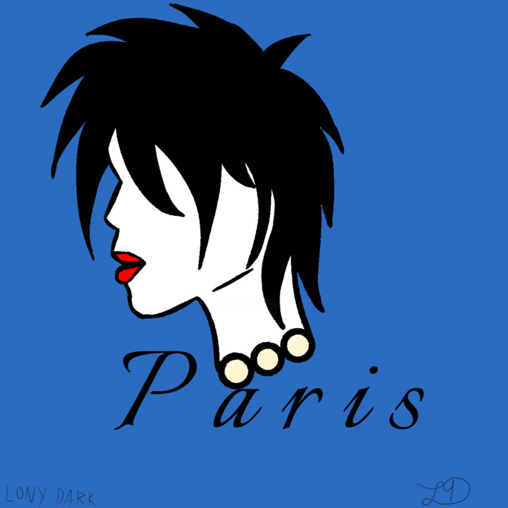 Arte digitale intitolato "Model of Paris" da Lony Dark, Opera d'arte originale, Lavoro digitale 2D