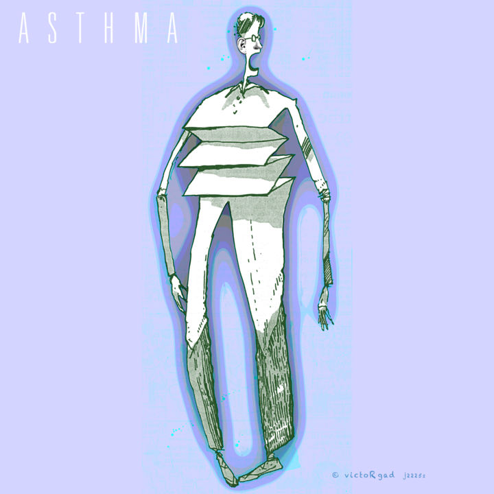 Digital Arts titled "Asthma" by Victor Gad, Original Artwork, 2D Digital Work