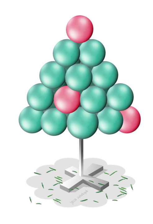 Arts numériques intitulée "Traditional tree" par Victor Gad, Œuvre d'art originale, Travail numérique 2D