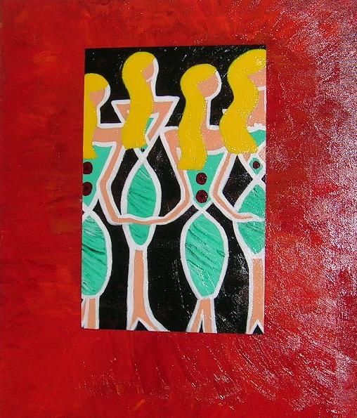 Painting titled "Les Blondes" by Helene, Original Artwork, Oil