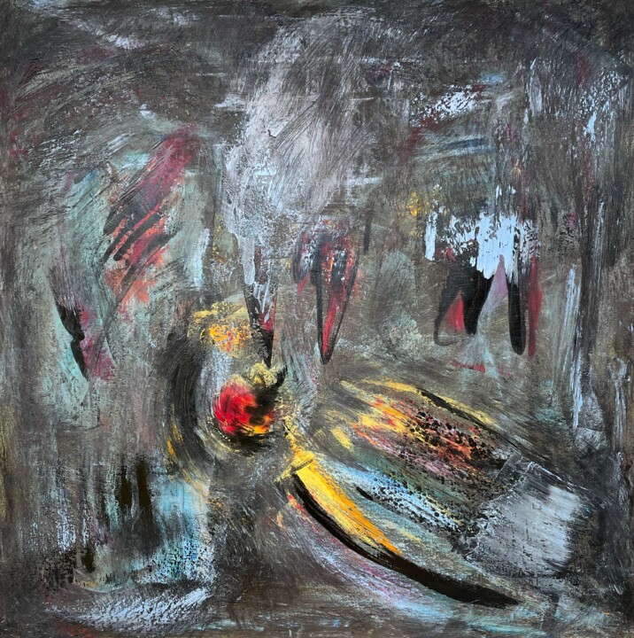 Картина под названием "He drinks our blood…" - Lora Pavlova, Подлинное произведение искусства, Масло