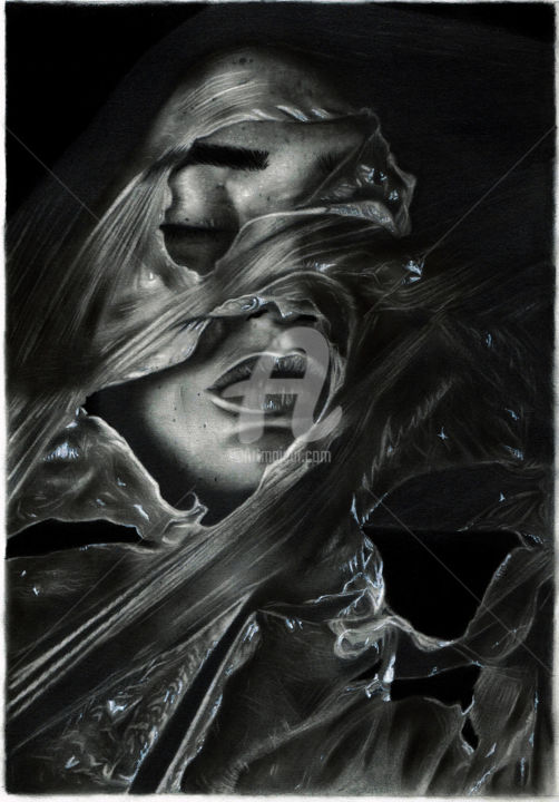 Dessin intitulée ""Dead Soul"" par Loraine Macatol, Œuvre d'art originale, Graphite