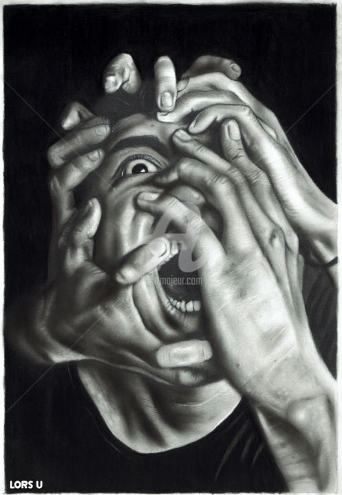 Drawing titled "Torment" by Loraine Macatol, Original Artwork, Graphite