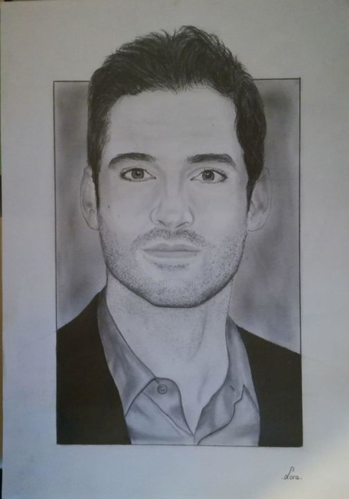 Dessin intitulée "Tom Ellis" par Lora, Œuvre d'art originale, Graphite