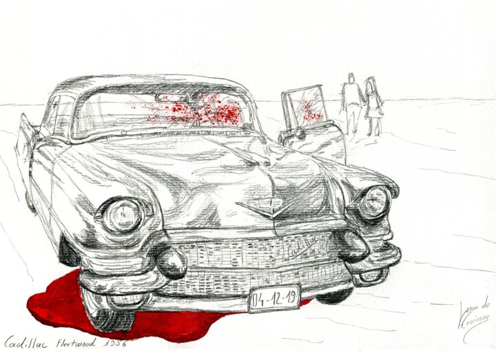 "Cadillac Fleetwood…" başlıklı Resim Loran De Cevinne tarafından, Orijinal sanat, Kalem