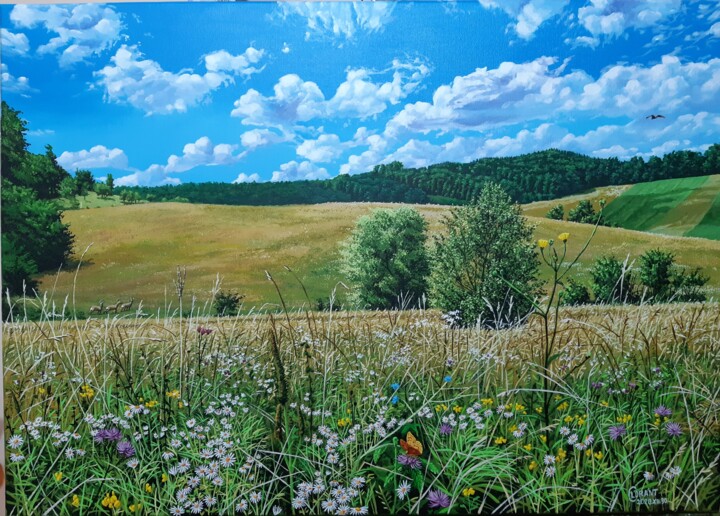 绘画 标题为“Flowery field” 由Lorant Cucui, 原创艺术品, 丙烯