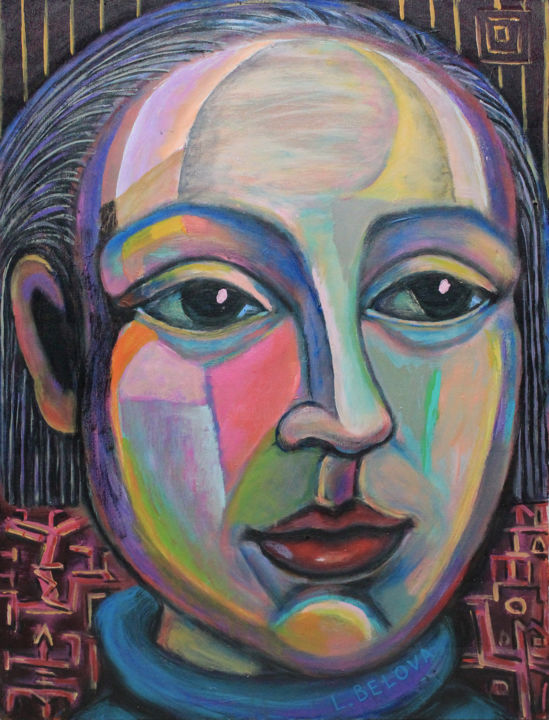 Painting titled "Portrait of a boy" by Larisa Belova, Original Artwork, Acrylic