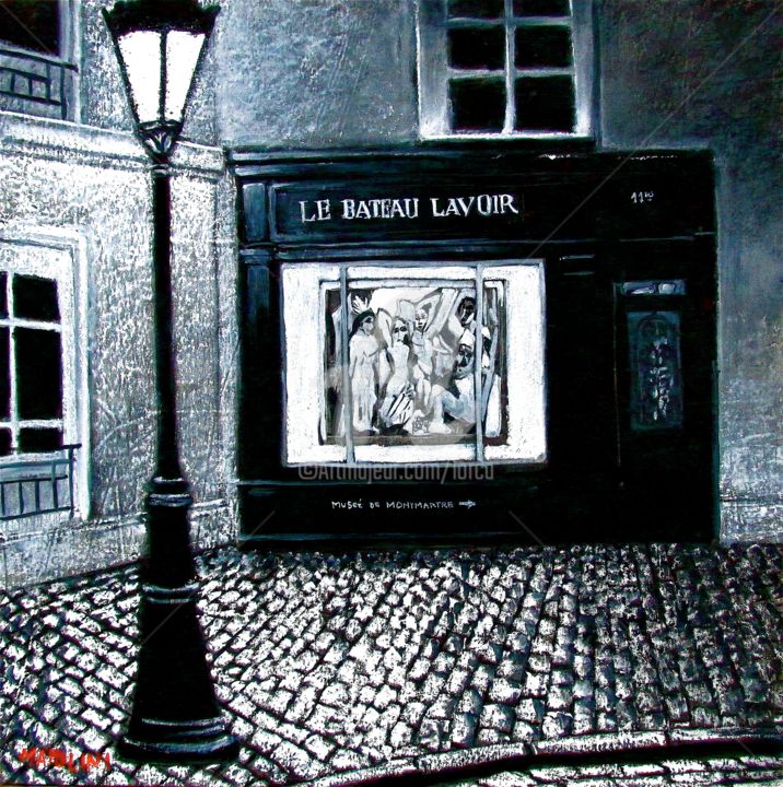 Peinture intitulée "" LE BATEAU LAVOIR "" par Carlo Maiolini, Œuvre d'art originale