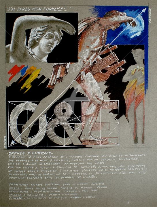 Dessin intitulée "ORPHÉE & EURYDICE" par Carlo Maiolini, Œuvre d'art originale