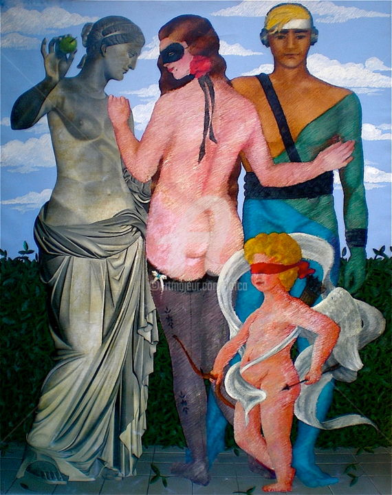 Malarstwo zatytułowany „"ADAM & EVE"” autorstwa Carlo Maiolini, Oryginalna praca, Olej