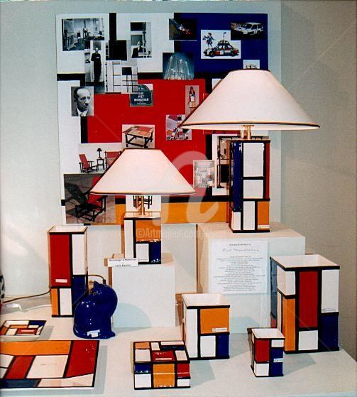 Design intitolato ""HOMMAGE A MONDRIAN"" da Carlo Maiolini, Opera d'arte originale