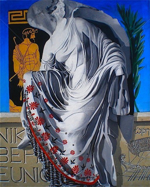 Картина под названием "" LA ROBE DE NIKÉ "" - Carlo Maiolini, Подлинное произведение искусства, Масло