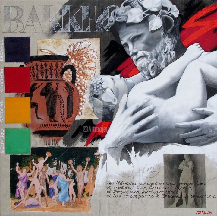 "BAKKHOS" başlıklı Tablo Carlo Maiolini tarafından, Orijinal sanat, Diğer