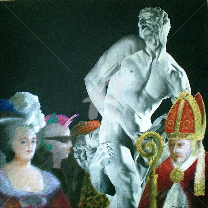 Peinture intitulée "HOMMAGE A PIERRE PU…" par Carlo Maiolini, Œuvre d'art originale, Huile