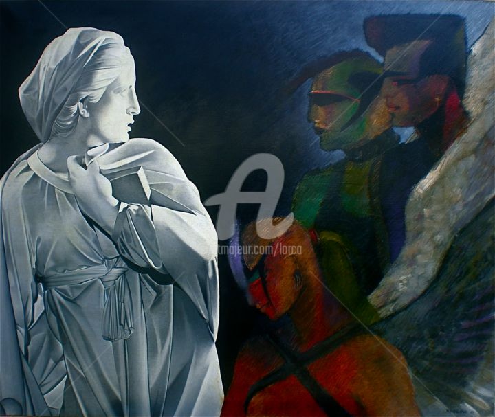 Malerei mit dem Titel "NEW ANGEL'S" von Carlo Maiolini, Original-Kunstwerk, Öl