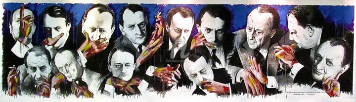 Peinture intitulée "André Malraux" par Carlo Maiolini, Œuvre d'art originale