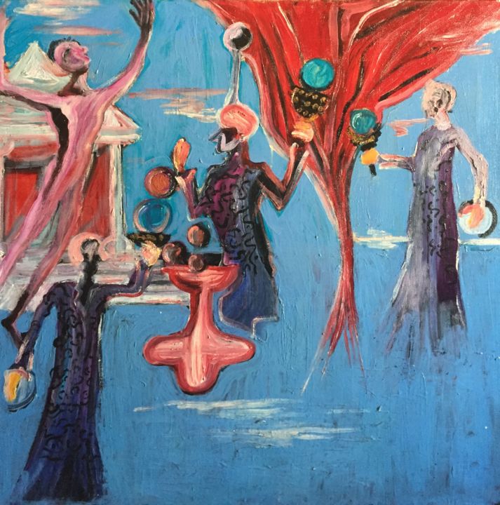 Malarstwo zatytułowany „alchimistes plasmiq…” autorstwa Lorca Maubourguet, Oryginalna praca, Olej