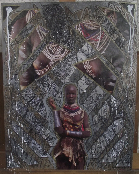 Коллажи под названием "Etiopian Woman" - Lord Faz, Подлинное произведение искусства, Коллажи