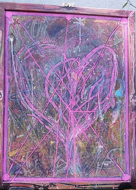 Peinture intitulée "The Saving Heart" par Lord Faz, Œuvre d'art originale, Bombe aérosol