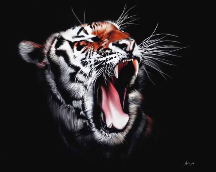 Digitale Kunst mit dem Titel "Tigris II" von Lord Amihere, Original-Kunstwerk, Digitale Malerei