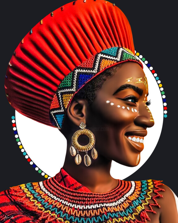 Digital Arts titled "Afrique III (grey)" by Lord Amihere, Original Artwork, Digital Painting