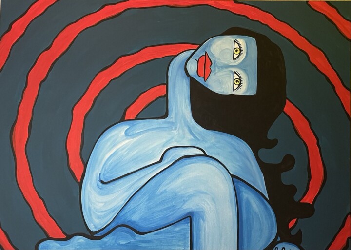 Pintura titulada "serenity blu" por Loredana Lolo Gianolio, Obra de arte original, Acrílico Montado en Bastidor de camilla d…
