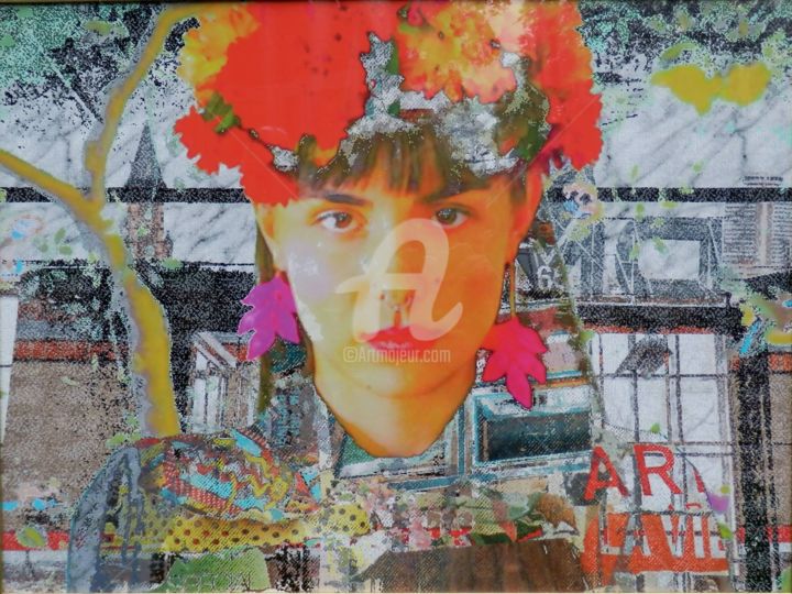 Digitale Kunst mit dem Titel "LA FILLE DMC" von Loredana Romano, Original-Kunstwerk, Digitale Malerei Auf Keilrahmen aus Hol…