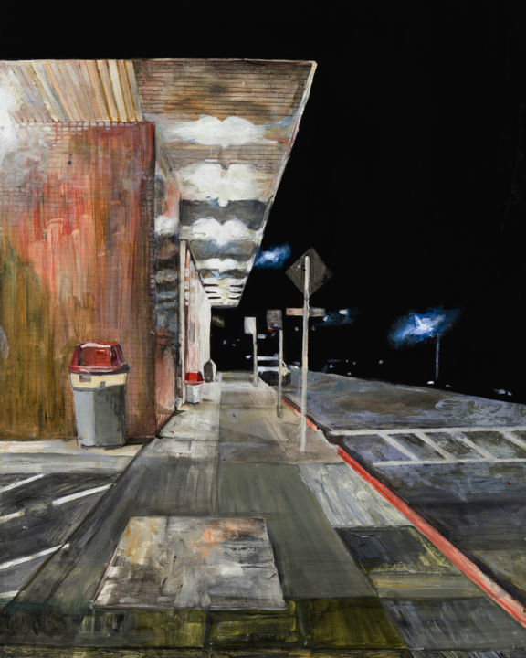 Painting titled "Grand Ave Hardware" by Lorelei Linklater, Original Art, Acrylic